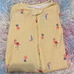 Just One You Baby Girl Flamingo and Pineapple 9M Sleeper. Two Way Zipper.